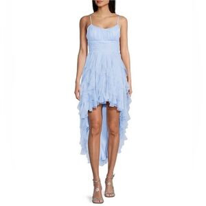 Pear Culture Glitter Mesh Tulle Corkscrew High-Low Dress Womens Juniors Size 5/6